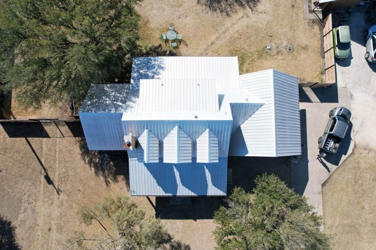 Aerial shot Metal Roofing Service in Alvarado TX and Fort Worth TX