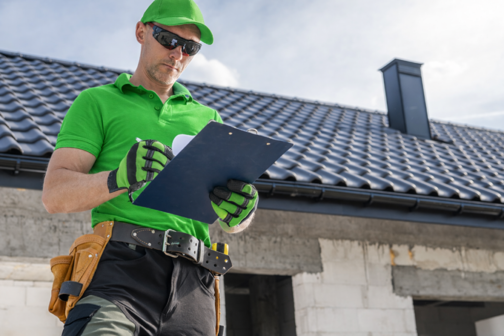 Weatherford roofer inspecting during construction